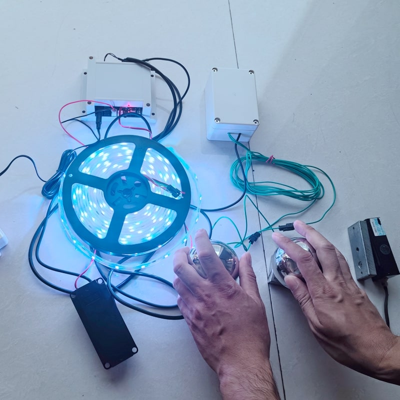 game prop triggering a light and a lock